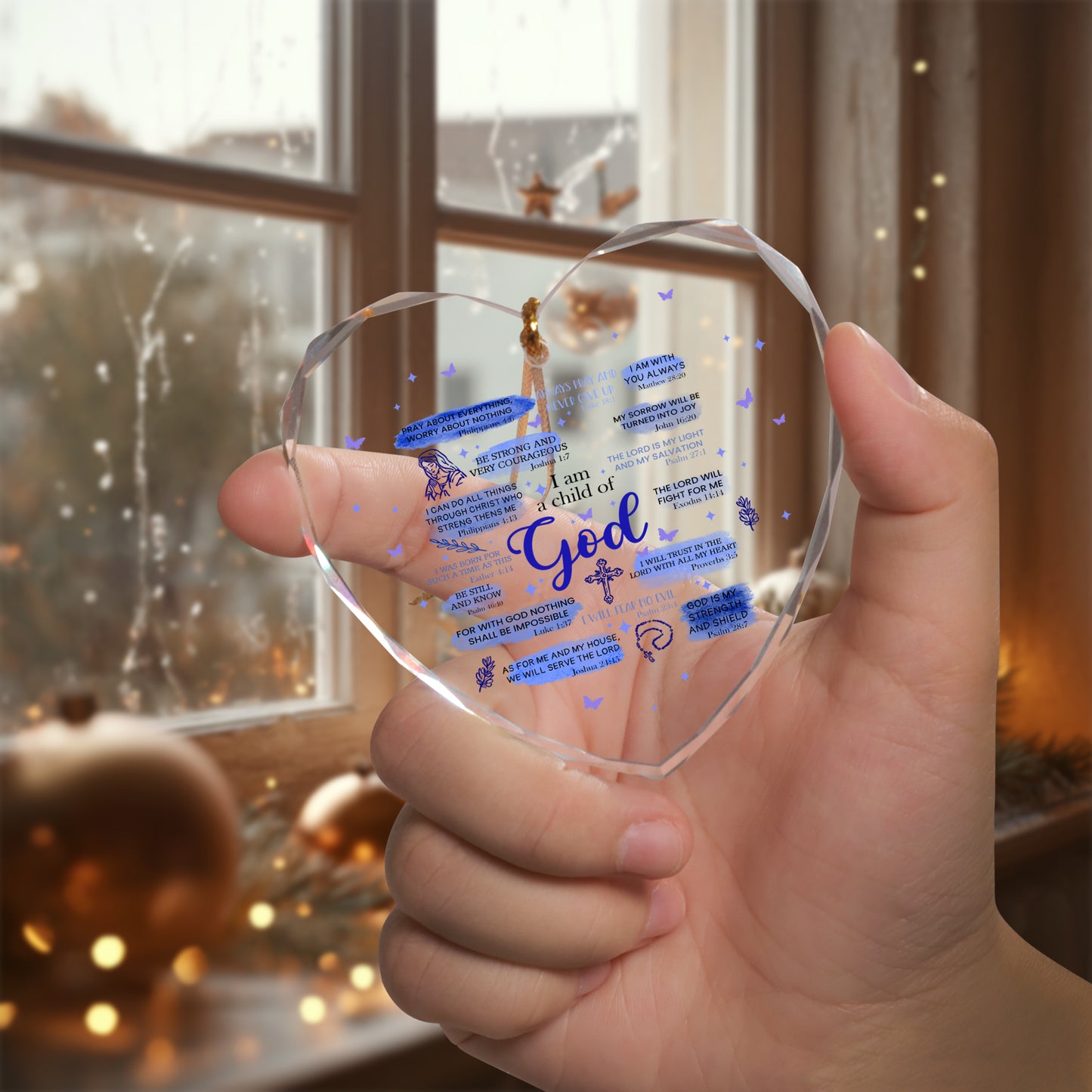 Christian Ornaments For Christmas Tree, Jesus Ornament For Holiday Or Anniversary