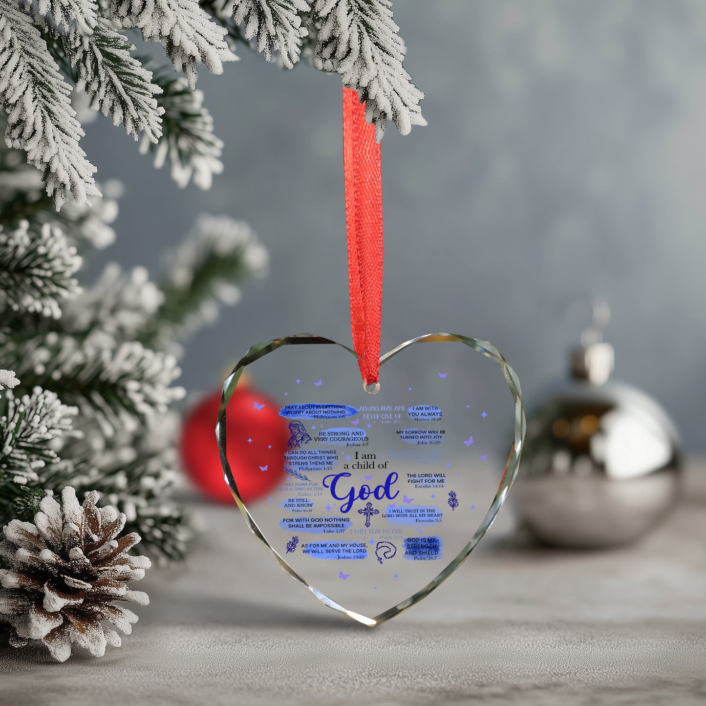 Christian Ornaments For Christmas Tree, Jesus Ornament For Holiday Or Anniversary