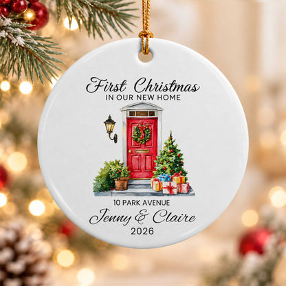 Personalized New Home Christmas Ornament, Custom Name Address Keepsake, Christmas Gift
