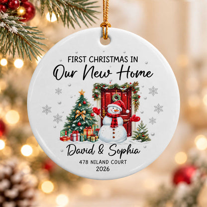 Personalized New Home Christmas Ornament, Custom Name Address Keepsake, Christmas Gift