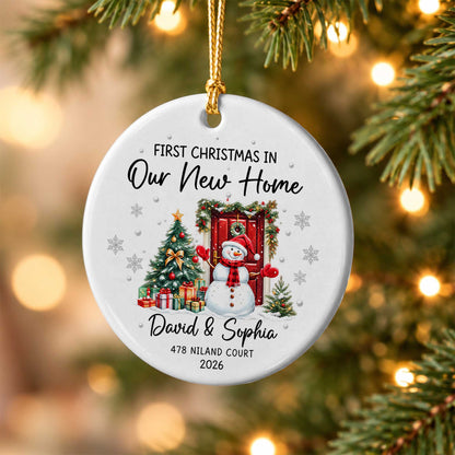 Personalized New Home Christmas Ornament, Custom Name Address Keepsake, Christmas Gift