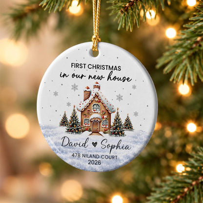 Personalized New Home Christmas Ornament, Custom Name Address Keepsake, Christmas Gift