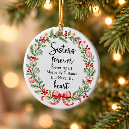 Sister Christmas Ornament, I Love You Forever Keepsake, Christmas Gift for Sister