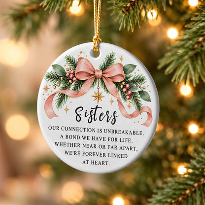 Sister Christmas Ornament, I Love You Forever Keepsake, Christmas Gift for Sister