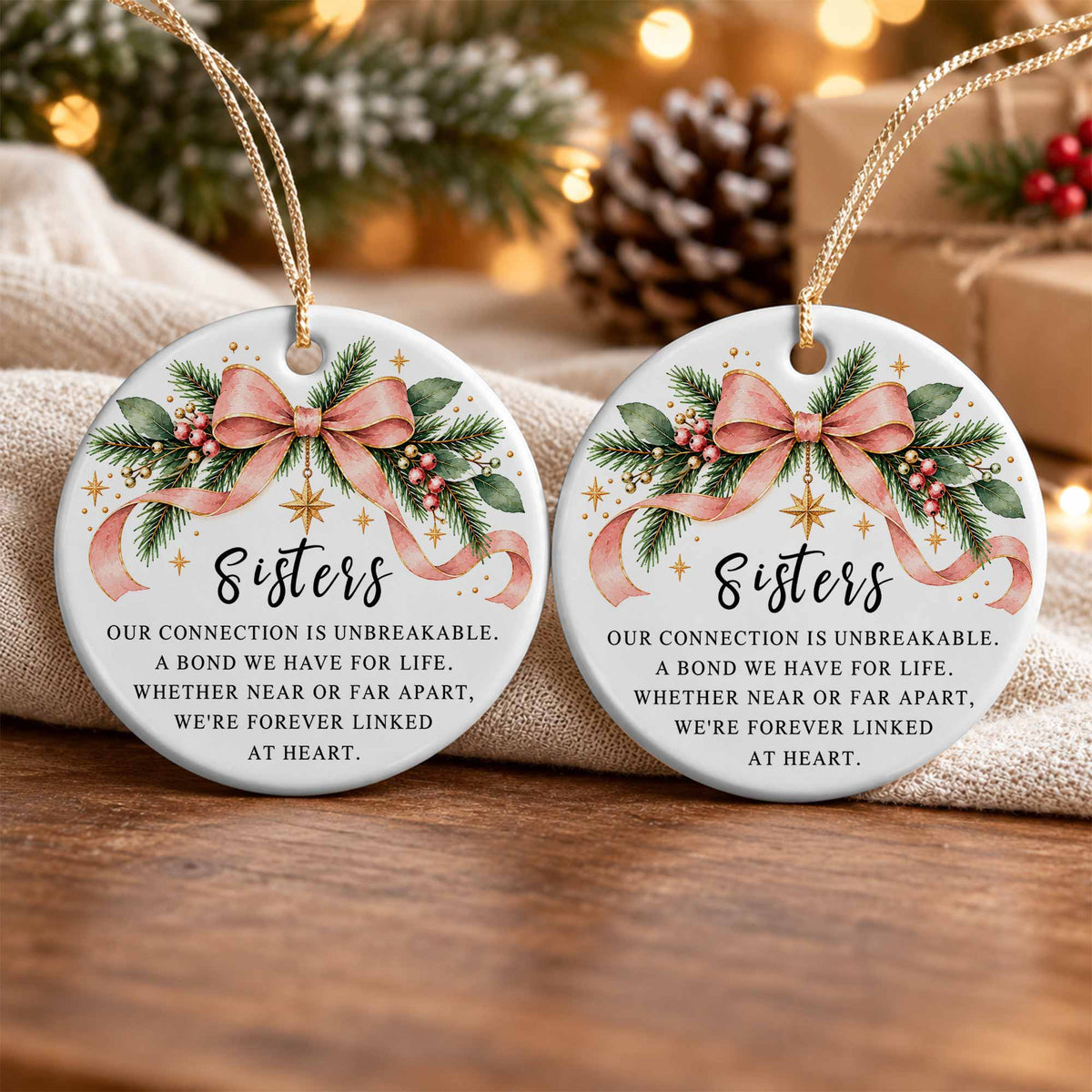 Sister Christmas Ornament, I Love You Forever Keepsake, Christmas Gift for Sister