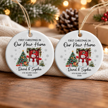 Personalized New Home Christmas Ornament, Custom Name Address Keepsake, Christmas Gift