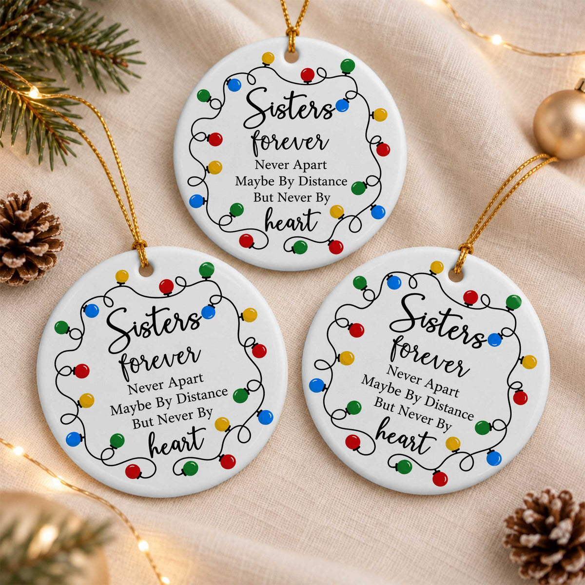Sister Christmas Ornament, I Love You Forever Keepsake, Christmas Gift for Sister