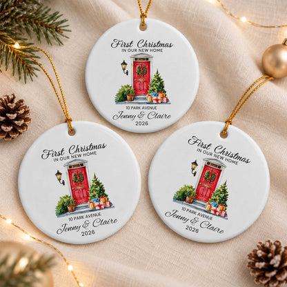 Personalized New Home Christmas Ornament, Custom Name Address Keepsake, Christmas Gift