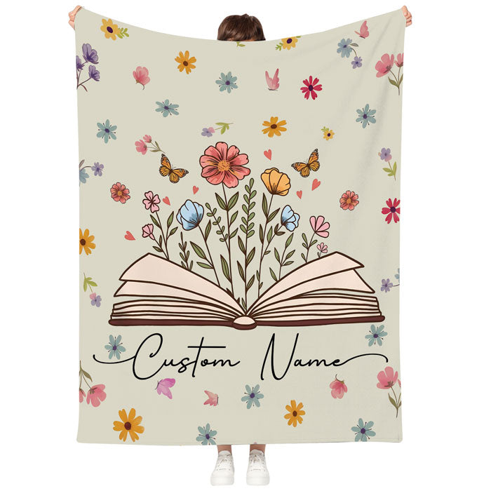 Fleece Floral Throw Blanket For Birthday Valentine Or Christmas