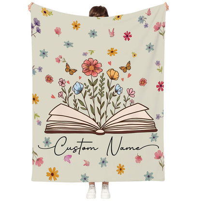 Fleece Floral Throw Blanket For Birthday Valentine Or Christmas