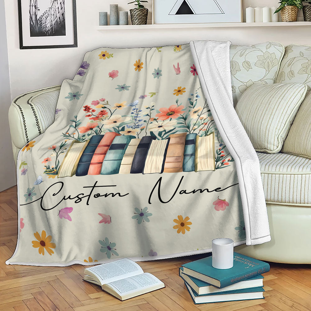 Customized Fleece Book Lover Blanket, Reading Gifts For Book Lovers