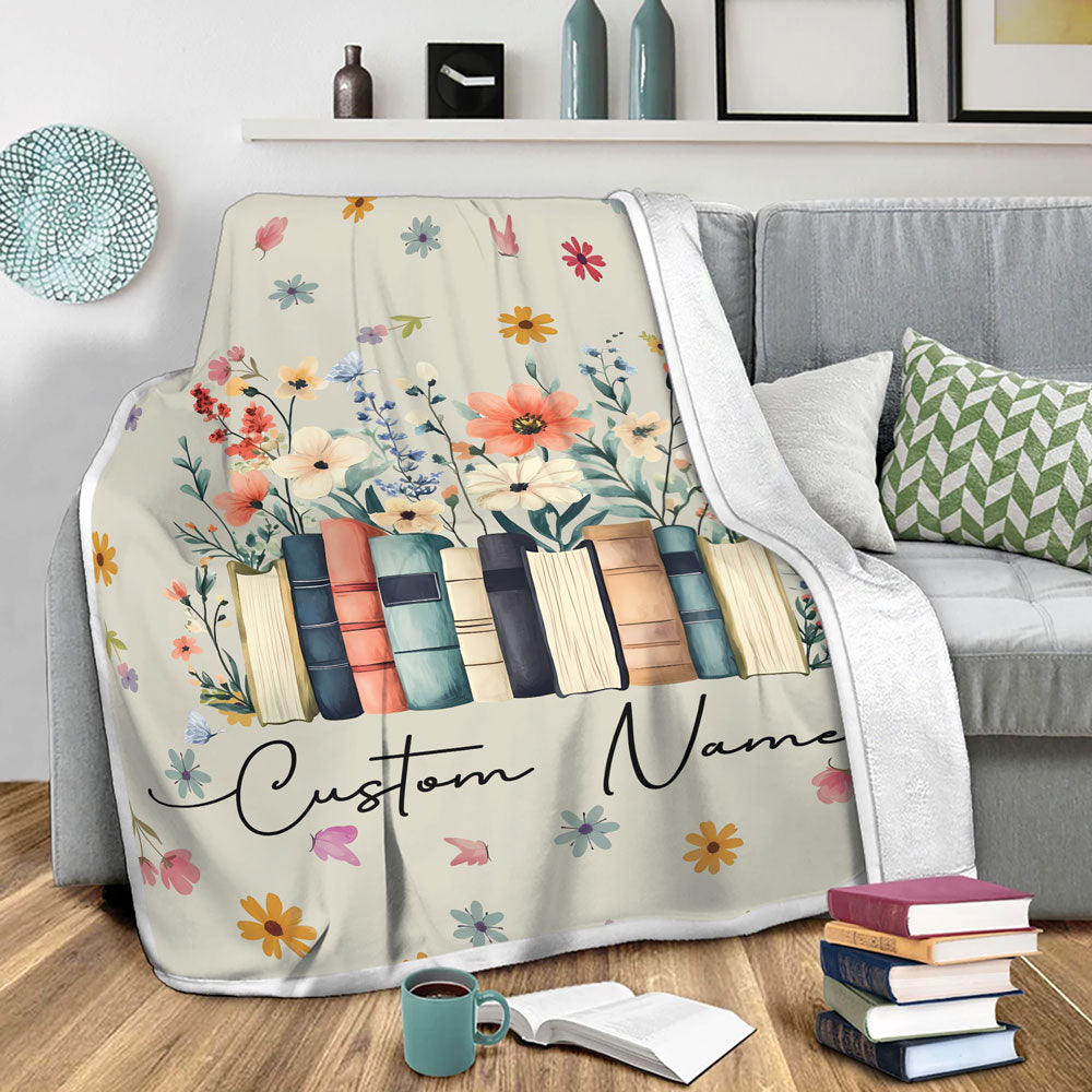 Customized Fleece Book Lover Blanket, Reading Gifts For Book Lovers