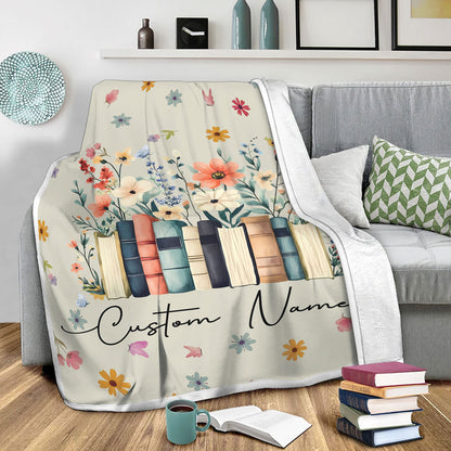 Customized Fleece Book Lover Blanket, Reading Gifts For Book Lovers
