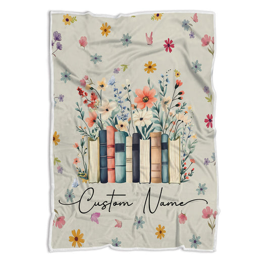 Customized Fleece Book Lover Blanket, Reading Gifts For Book Lovers