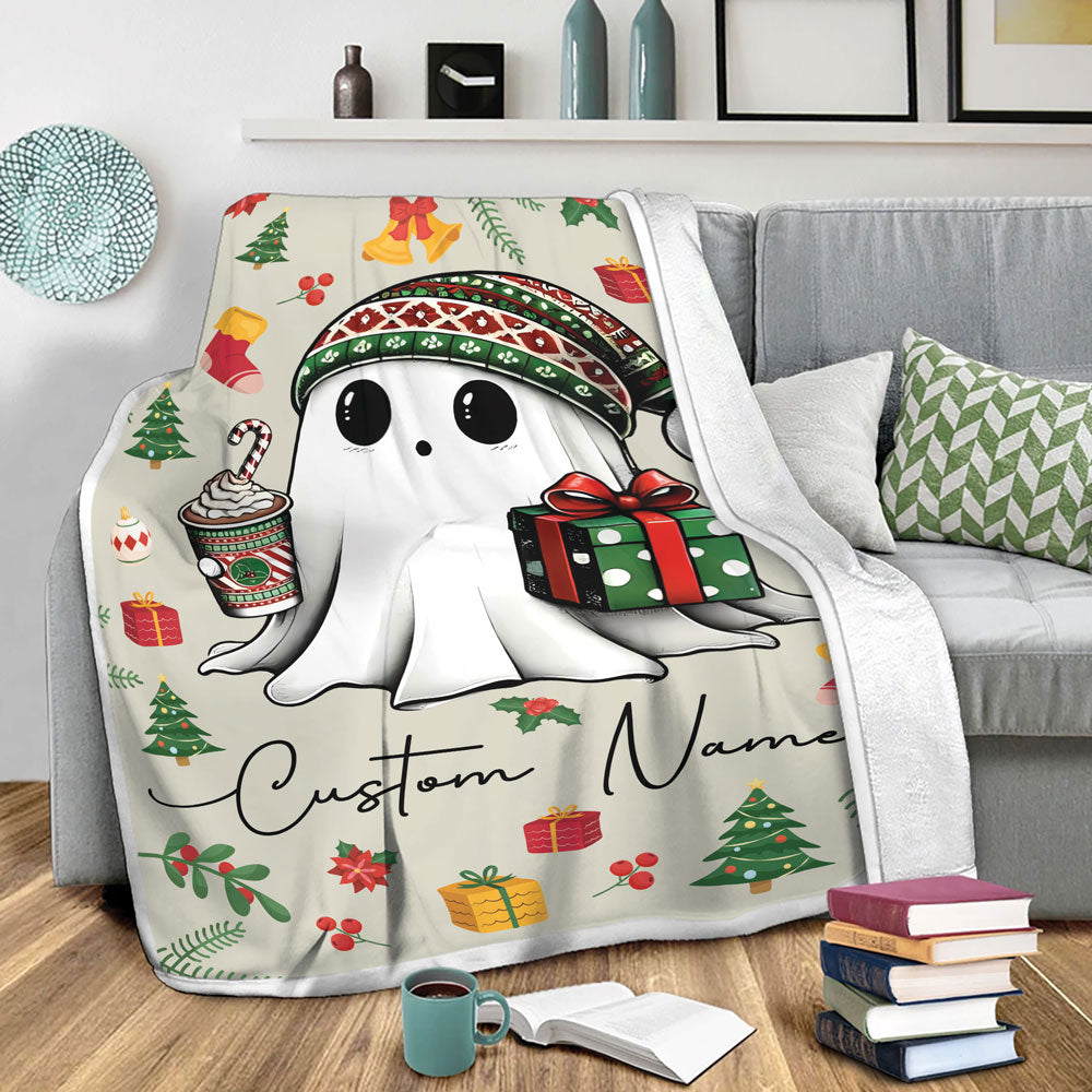 Personalized Fleece Christmas Blanket Throw, Gifts For Book Lovers Blanket