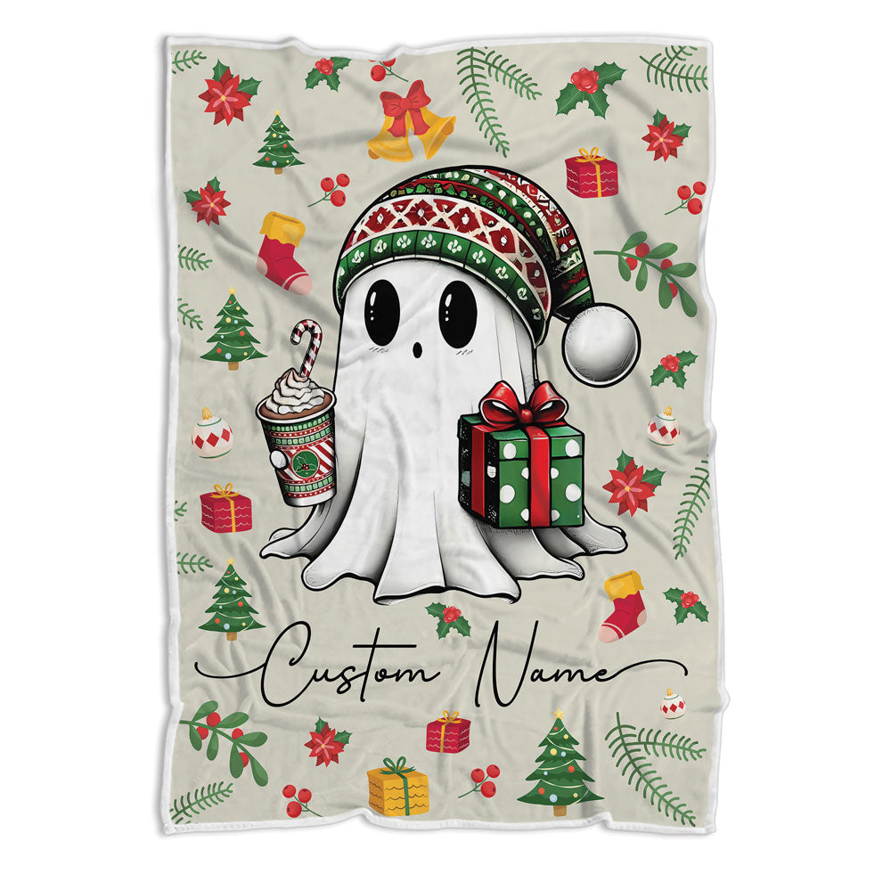 Personalized Fleece Christmas Blanket Throw, Gifts For Book Lovers Blanket