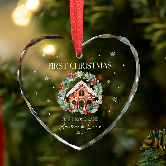 Custom First Christmas Married Ornament 2025, New Home Ornament for Anniversary