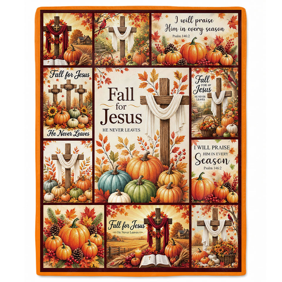 Thanksgiving Jesus Christian Fall Tree Blanket, Religious Fleece & Sherpa Throw, Faith Gift for Adults, Friends