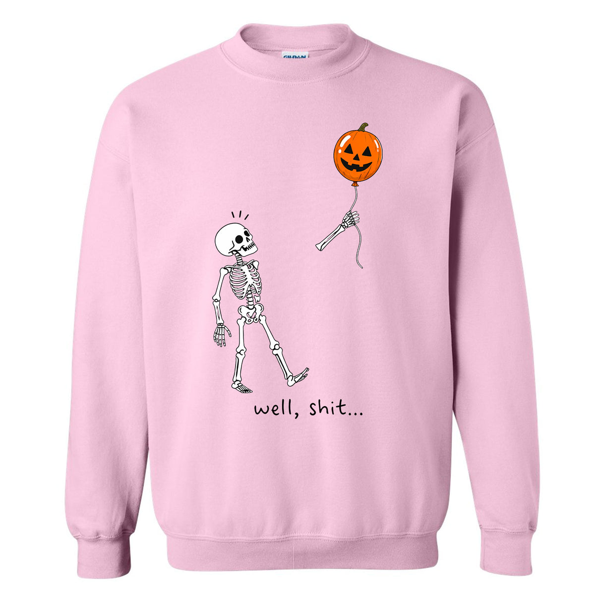 Skeleton Holding Red Balloon Graphic T-Shirt, Funny Halloween Inspired Skeleton Shirt, Spooky Season Casual Tee