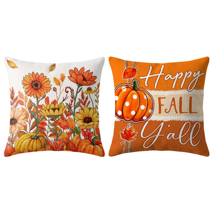 Thanksgiving Fall Decorative Pillow Set of 2 or 4, Harvest Throw Pillows for Home Decor, Gifts for Family