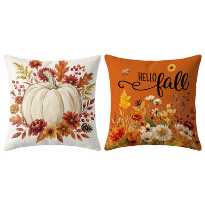 Thanksgiving Fall Decorative Pillow Set of 2 or 4, Harvest Throw Pillows for Home Decor, Gifts for Family