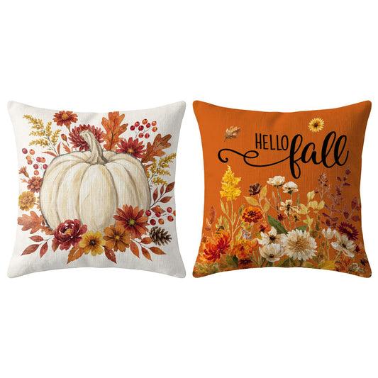 Thanksgiving Fall Decorative Pillow Set of 2 or 4, Harvest Throw Pillows for Home Decor, Gifts for Family