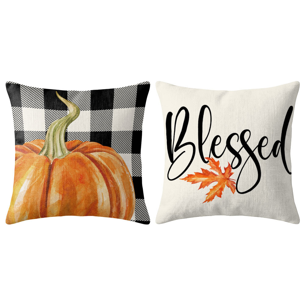 Thanksgiving Fall Decorative Pillow Set of 2 or 4, Harvest Throw Pillows for Home Decor, Gifts for Family