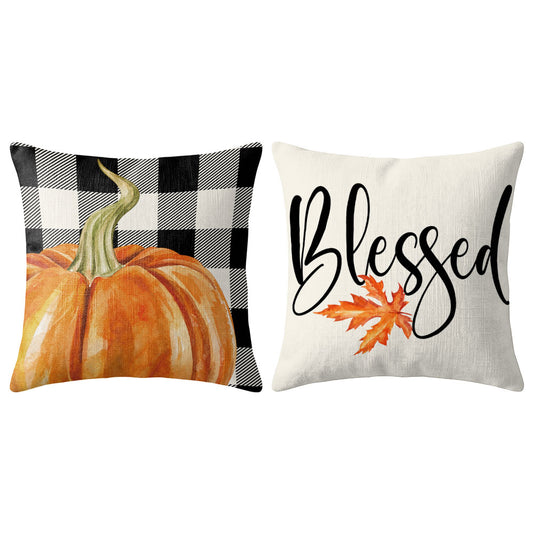 Thanksgiving Fall Decorative Pillow Set of 2 or 4, Harvest Throw Pillows for Home Decor, Gifts for Family