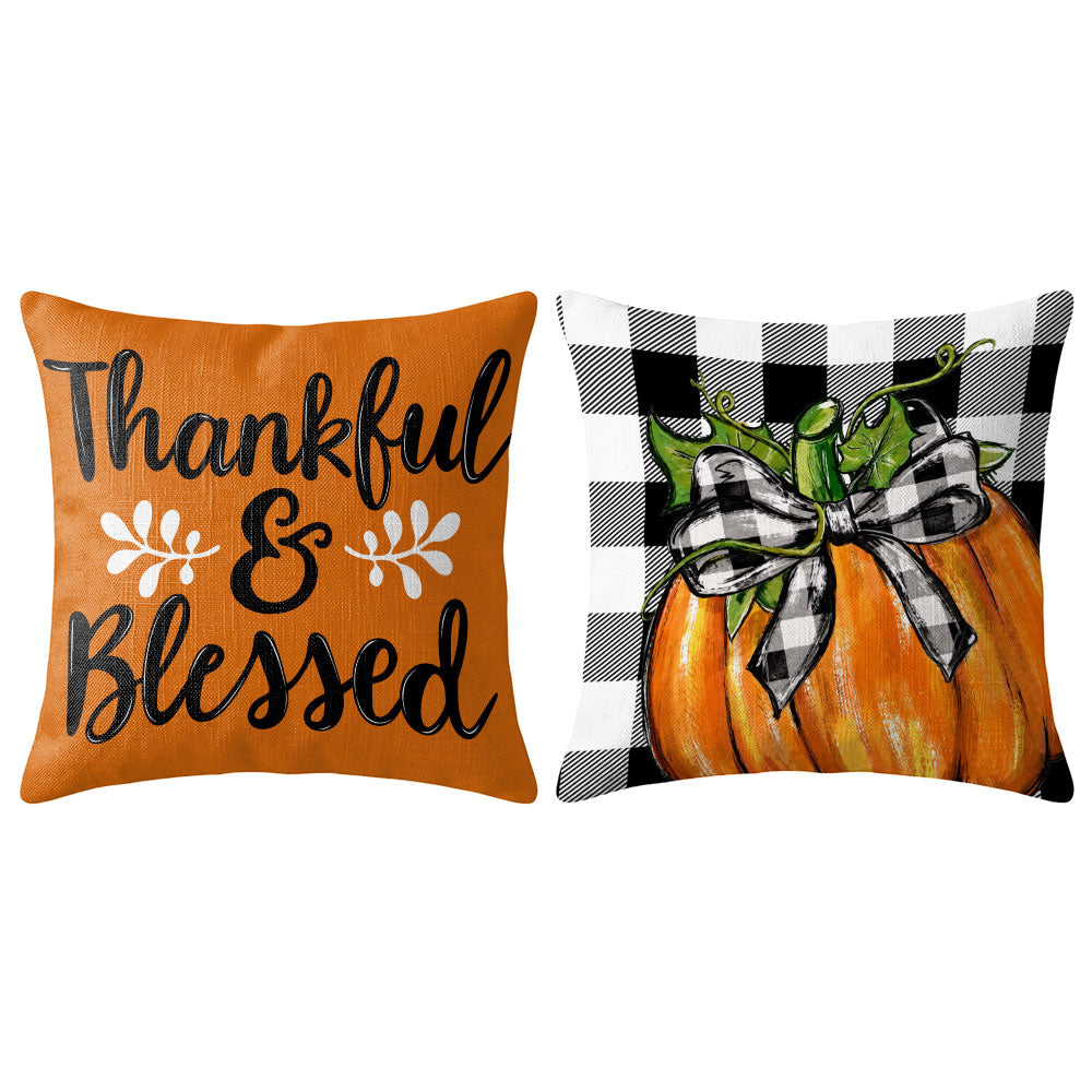 Thanksgiving Fall Decorative Pillow Set of 2 or 4, Harvest Throw Pillows for Home Decor, Gifts for Family