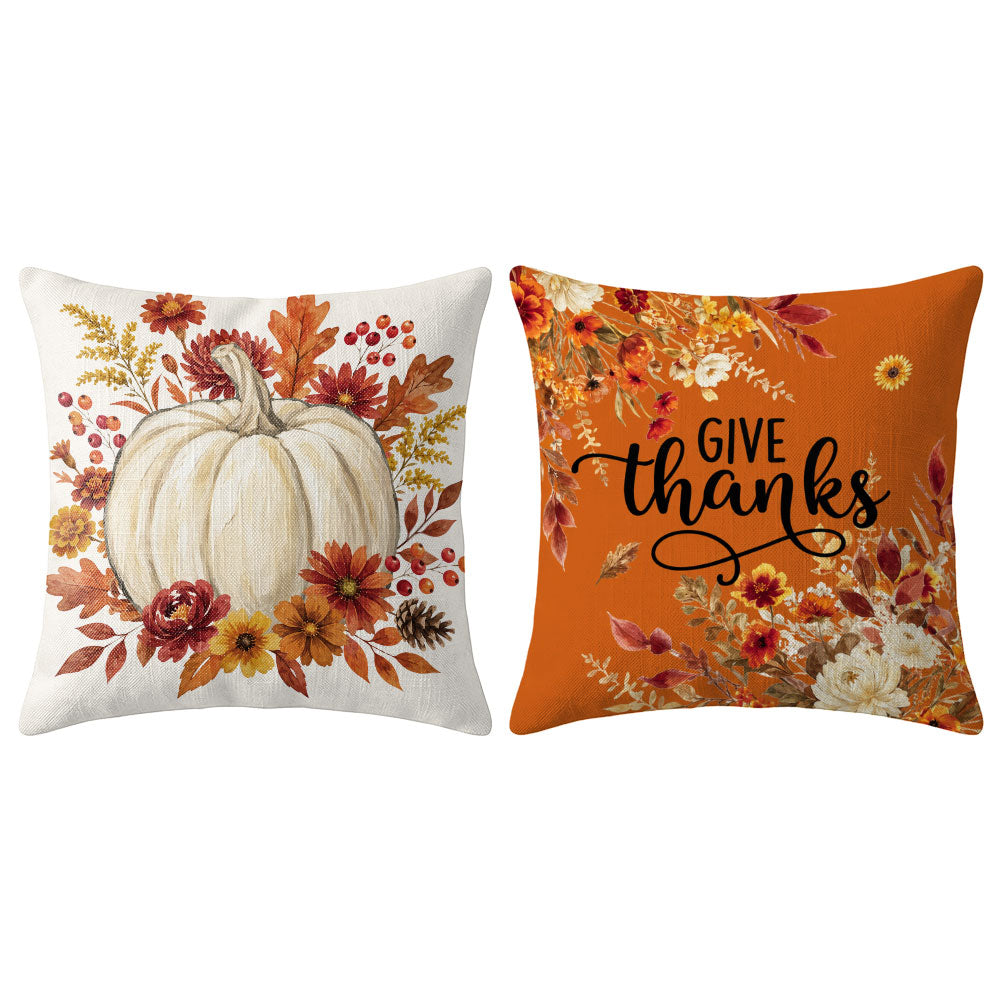Thanksgiving Fall Decorative Pillow Set of 2 or 4, Harvest Throw Pillows for Home Decor, Gifts for Family