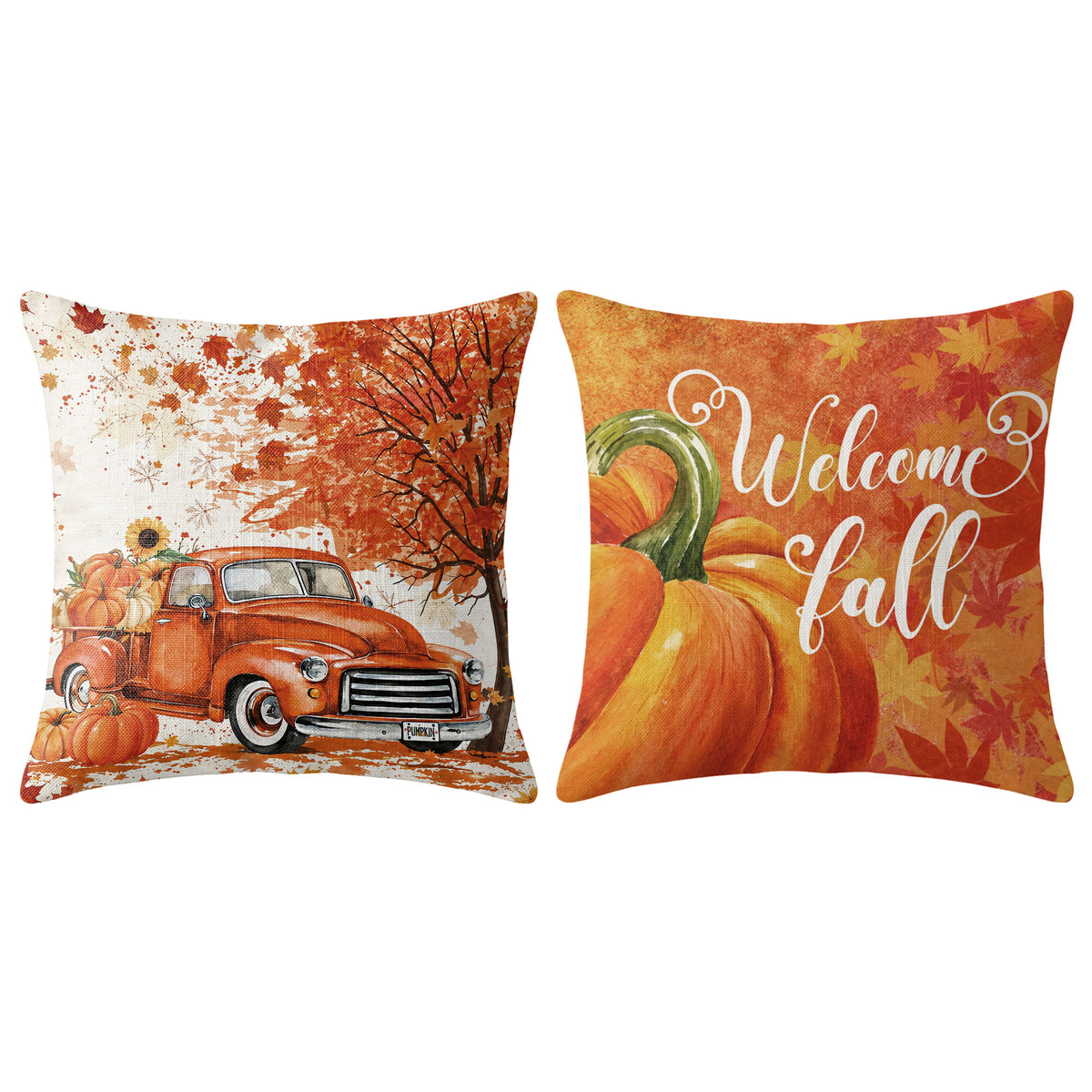 Thanksgiving Fall Decorative Pillow Set of 2 or 4, Harvest Throw Pillows for Home Decor, Gifts for Family