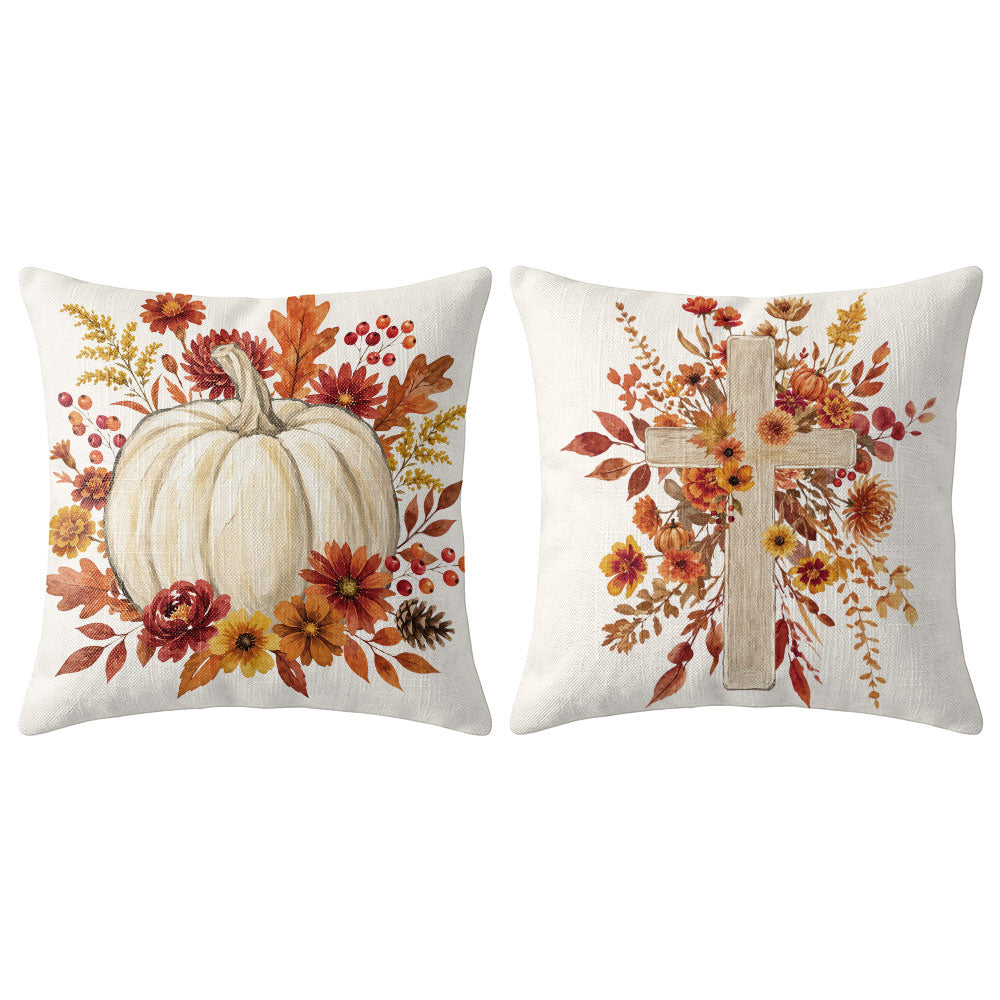 Thanksgiving Fall Decorative Pillow Set of 2 or 4, Harvest Throw Pillows for Home Decor, Gifts for Family