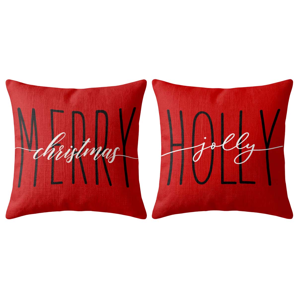 Christmas Decorative Pillow Set of 2 or 4, Santa Snowman Holiday Throw Pillow for Home Decor, Christmas Gift for Family