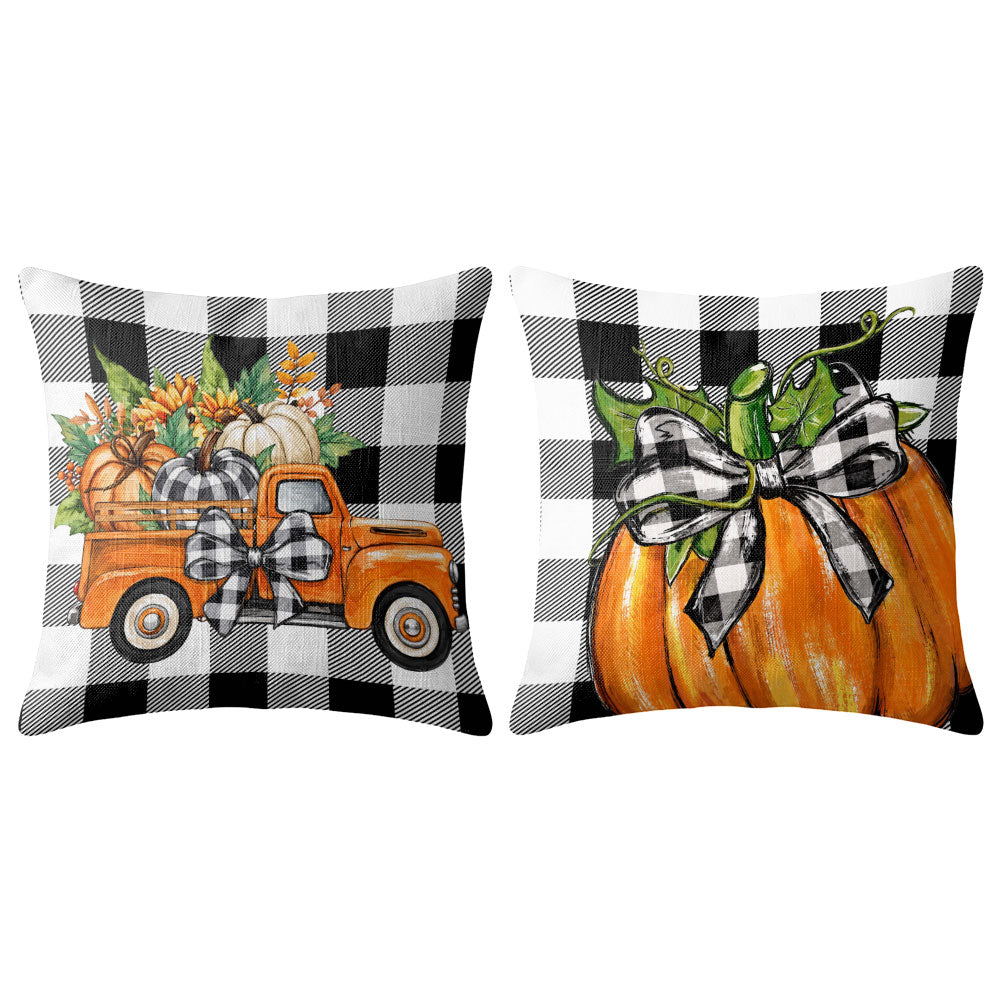 Thanksgiving Fall Decorative Pillow Set of 2 or 4, Harvest Throw Pillows for Home Decor, Gifts for Family