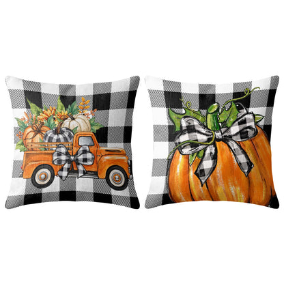Thanksgiving Fall Decorative Pillow Set of 2 or 4, Harvest Throw Pillows for Home Decor, Gifts for Family