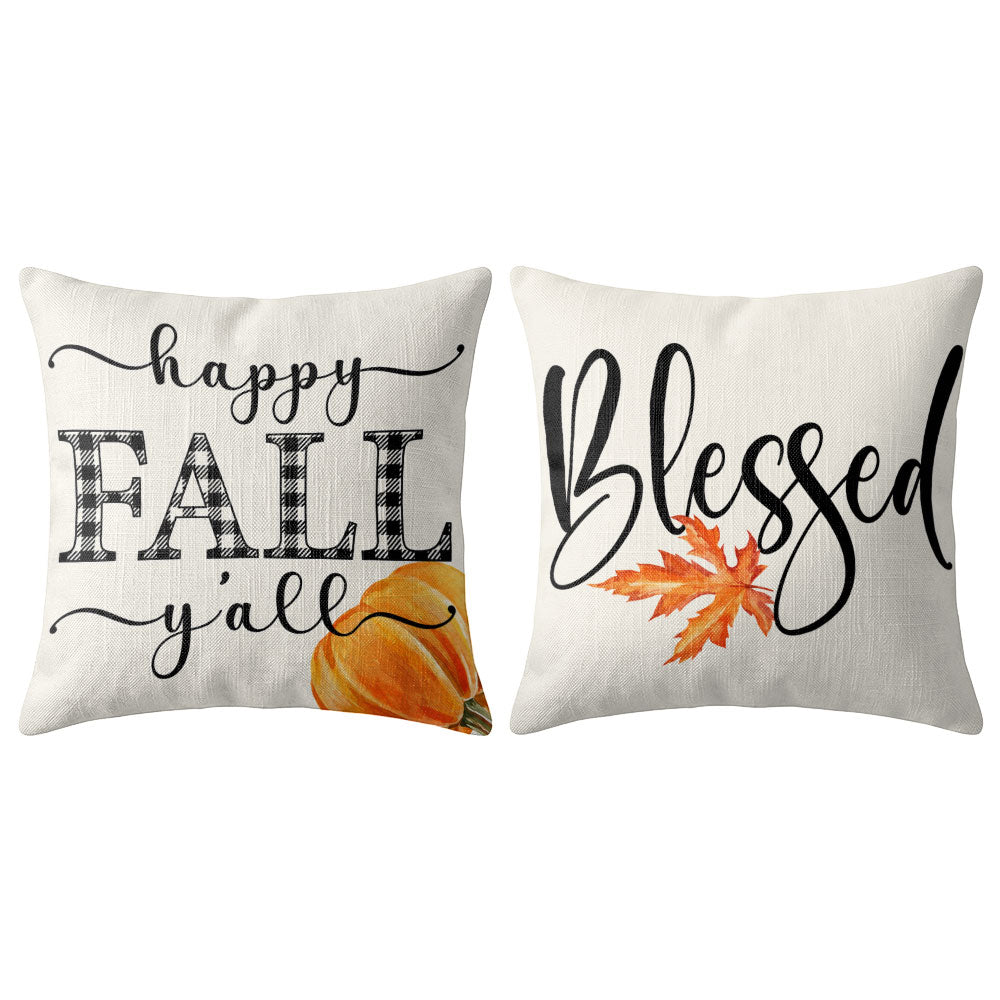 Thanksgiving Fall Decorative Pillow Set of 2 or 4, Harvest Throw Pillows for Home Decor, Gifts for Family