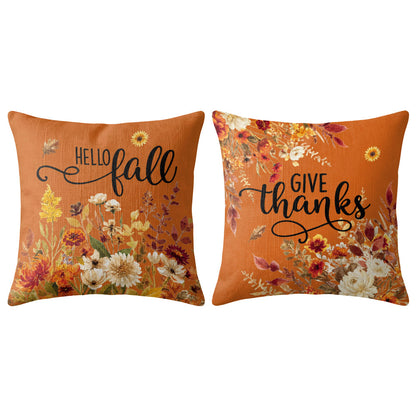 Thanksgiving Fall Decorative Pillow Set of 2 or 4, Harvest Throw Pillows for Home Decor, Gifts for Family