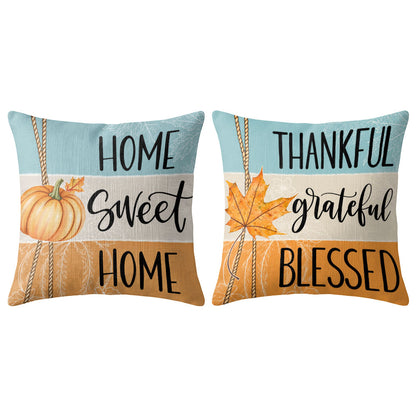 Thanksgiving Fall Decorative Pillow Set of 2 or 4, Harvest Throw Pillows for Home Decor, Gifts for Family