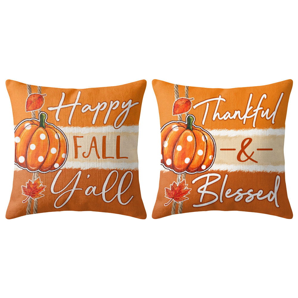 Thanksgiving Fall Decorative Pillow Set of 2 or 4, Harvest Throw Pillows for Home Decor, Gifts for Family