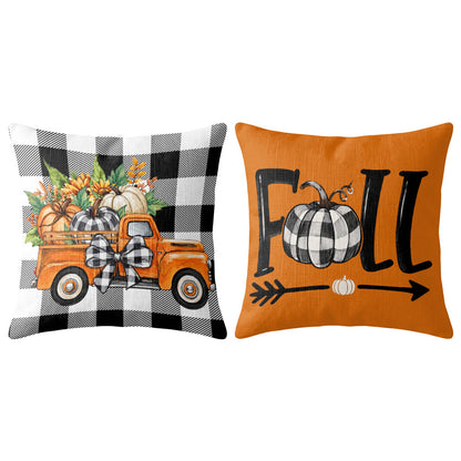 Thanksgiving Fall Decorative Pillow Set of 2 or 4, Harvest Throw Pillows for Home Decor, Gifts for Family