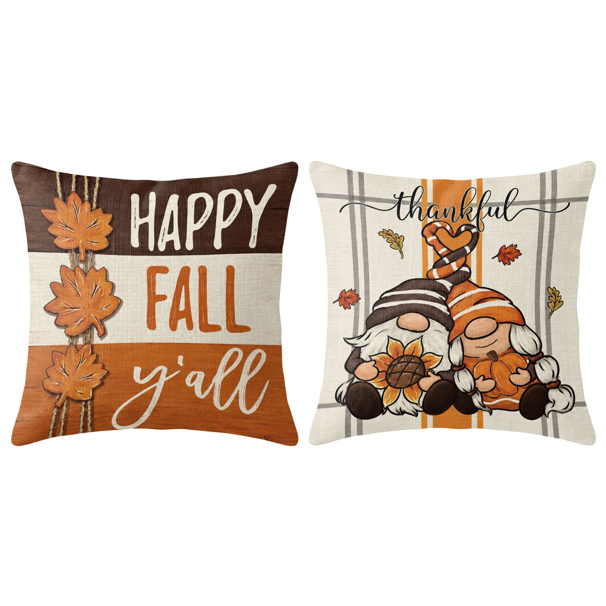 Thanksgiving Fall Decorative Pillow Set of 2 or 4, Harvest Throw Pillows for Home Decor, Gifts for Family