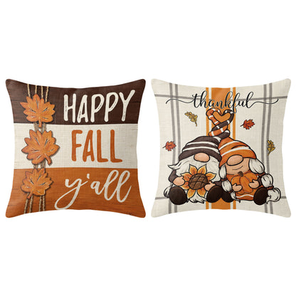 Thanksgiving Fall Decorative Pillow Set of 2 or 4, Harvest Throw Pillows for Home Decor, Gifts for Family