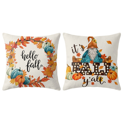 Thanksgiving Fall Decorative Pillow Set of 2 or 4, Harvest Throw Pillows for Home Decor, Gifts for Family