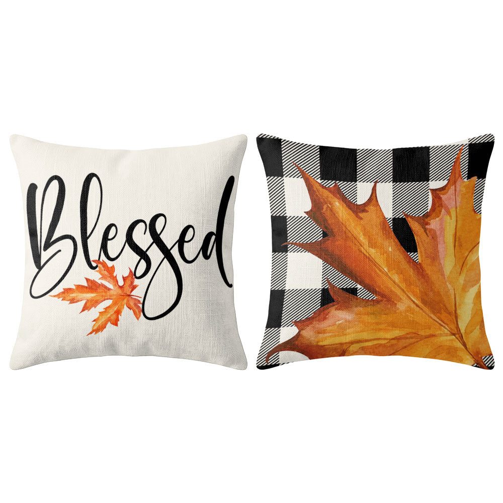 Thanksgiving Fall Decorative Pillow Set of 2 or 4, Harvest Throw Pillows for Home Decor, Gifts for Family