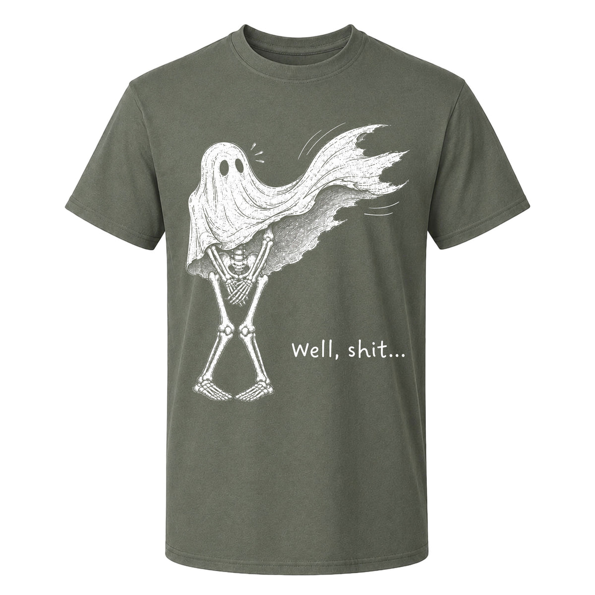 Skeleton Holding Red Balloon Graphic T-Shirt, Funny Halloween Inspired Skeleton Shirt, Spooky Season Casual Tee