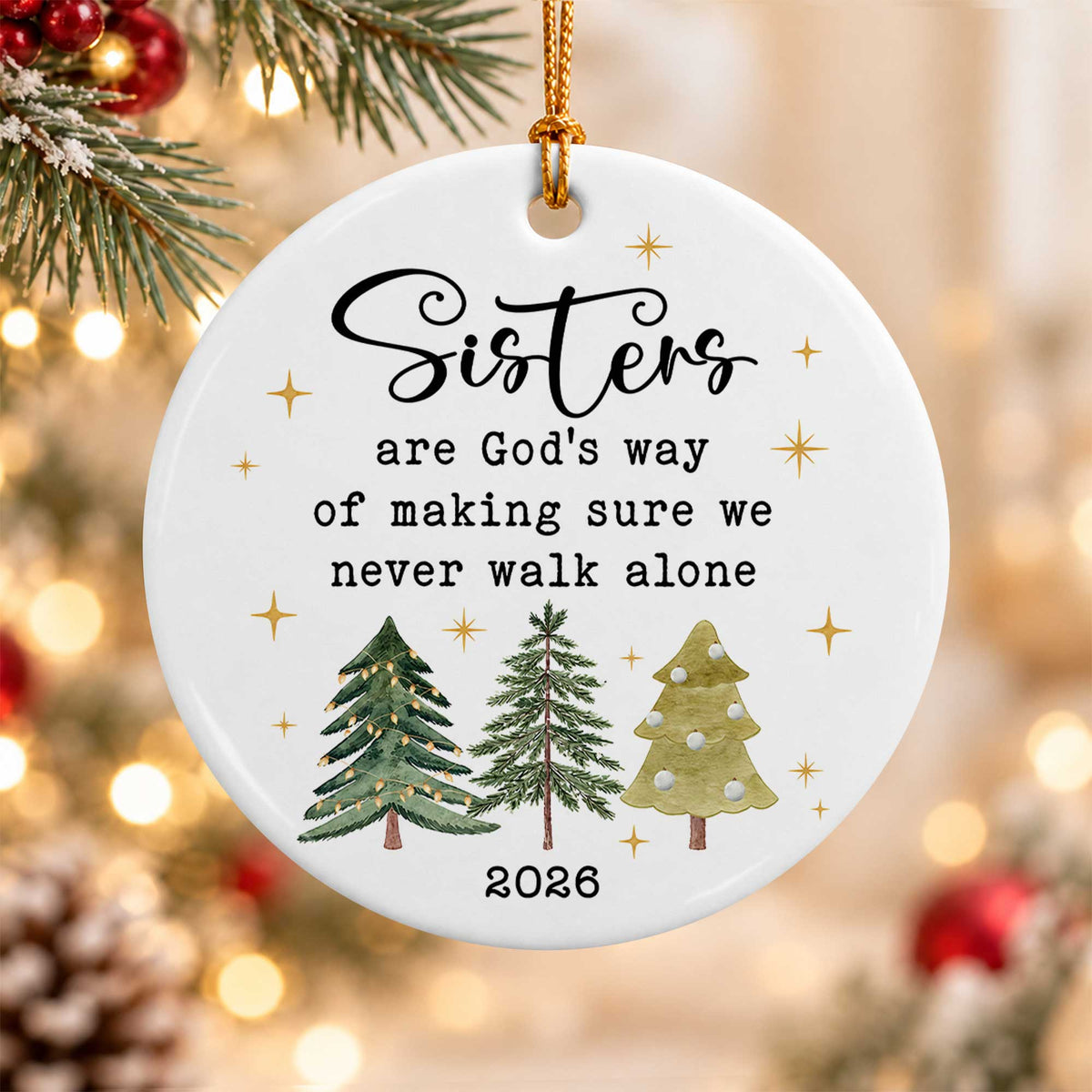 Sister Christmas Ornament, I Love You Forever Keepsake, Christmas Gift for Sister