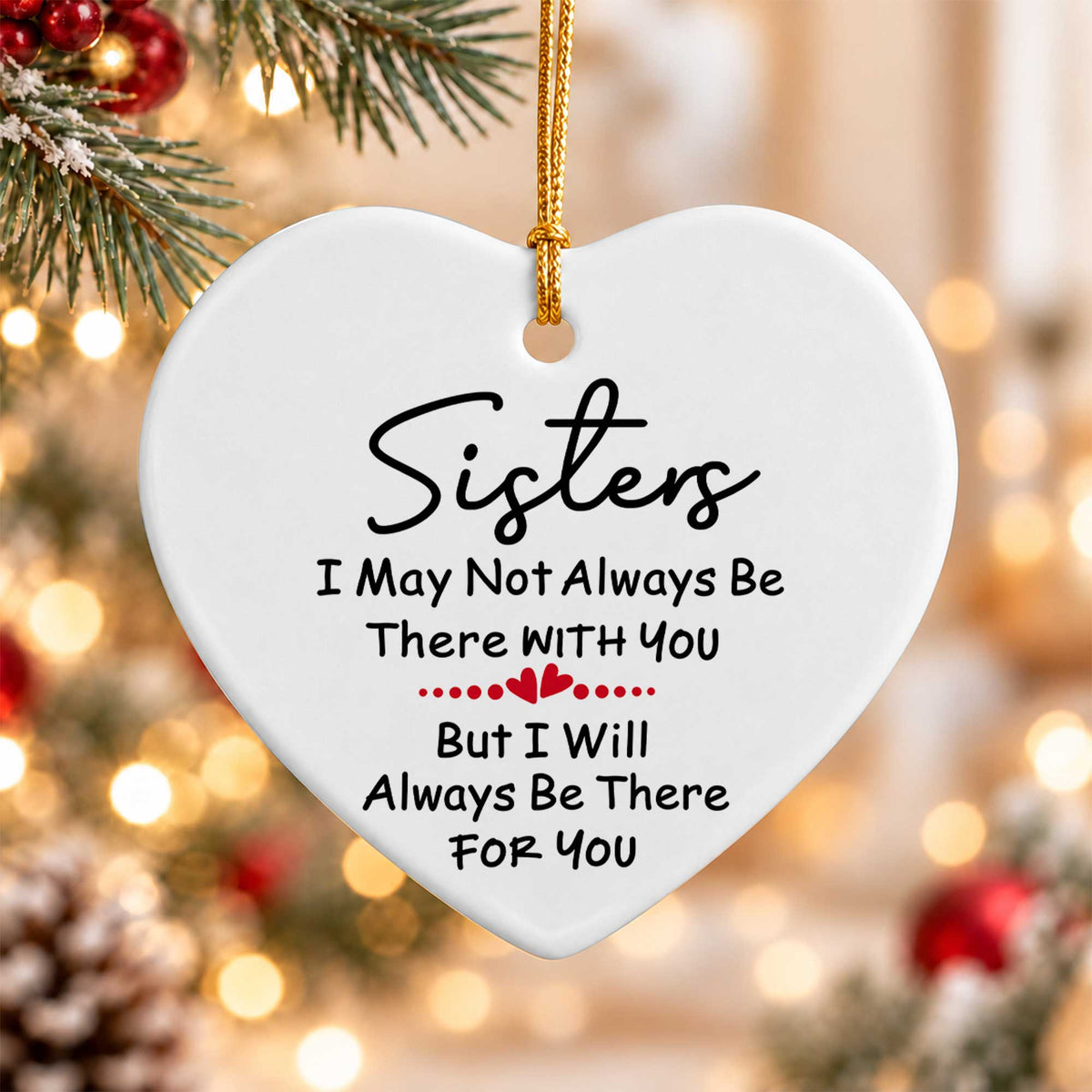Sister Christmas Ornament, I Love You Forever Keepsake, Christmas Gift for Sister