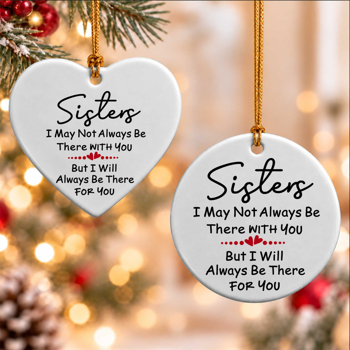 Sister Christmas Ornament, I Love You Forever Keepsake, Christmas Gift for Sister
