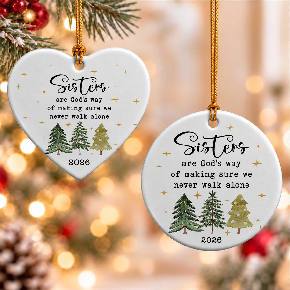 Sister Christmas Ornament, I Love You Forever Keepsake, Christmas Gift for Sister