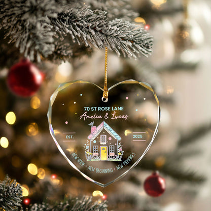 Personalized Christmas Ornaments, Heart Shaped Custom Ornaments For Couples Newlyweds